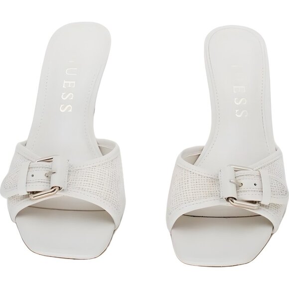 GUESS Dista Ivory Woven Raffia Slip-On Heeled Mules Women's US 9M - Picture 5 of 6